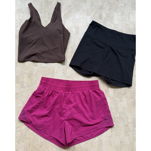 all in motion Pants - All In Motion Women's Running Shorts Biker Short & Crop Top Bra Lot Of 3 Size S